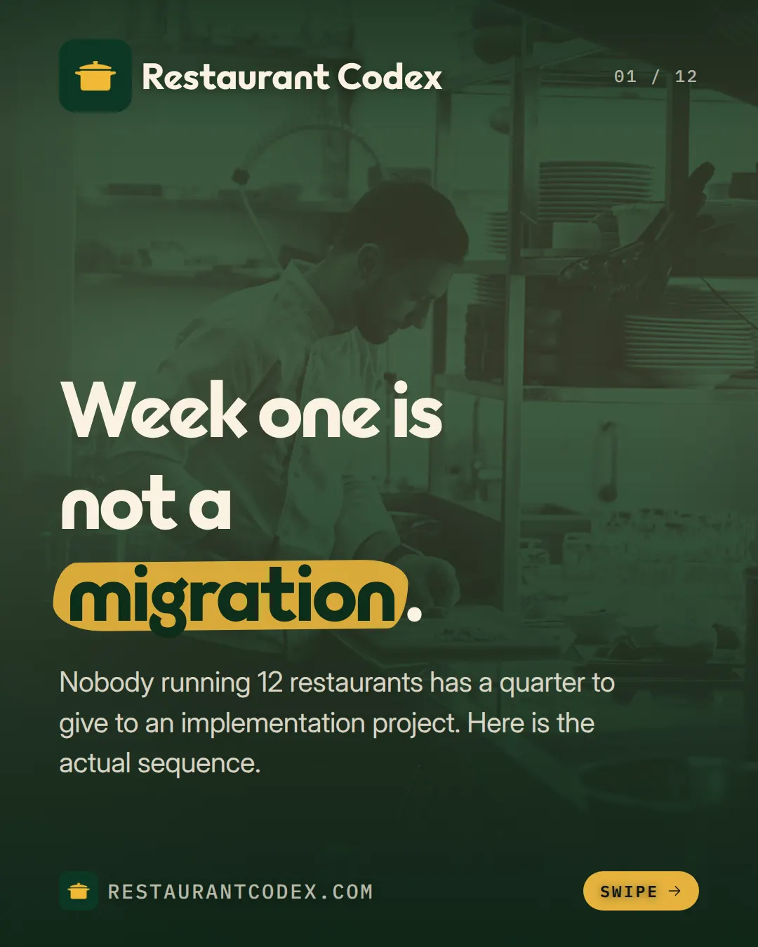 Week one is not a migration.