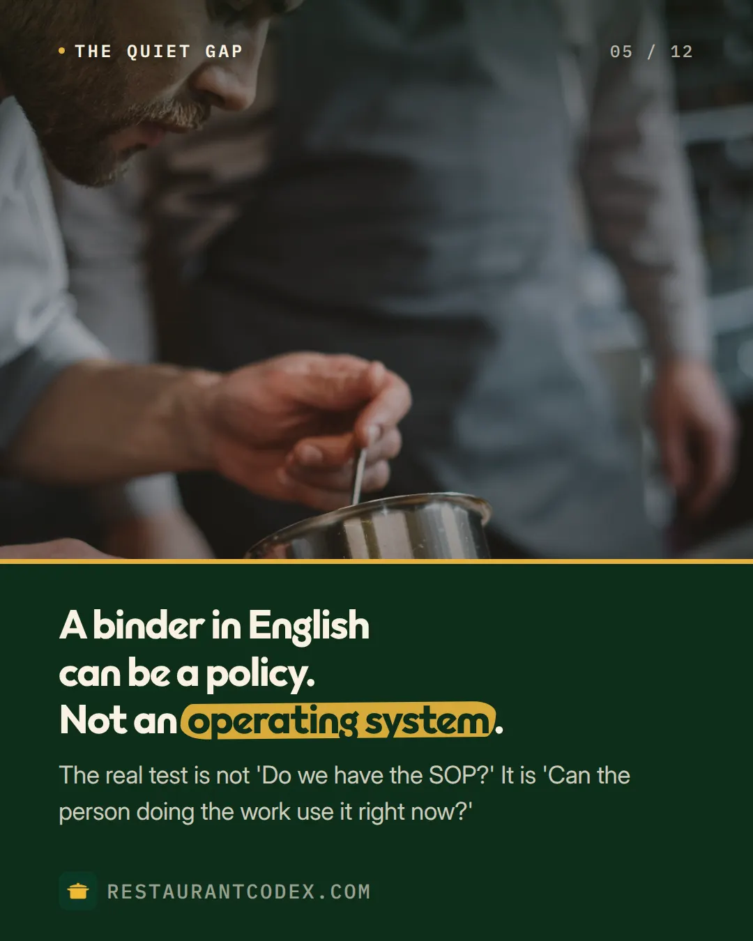 A binder in English can be a policy. Not an operating system.