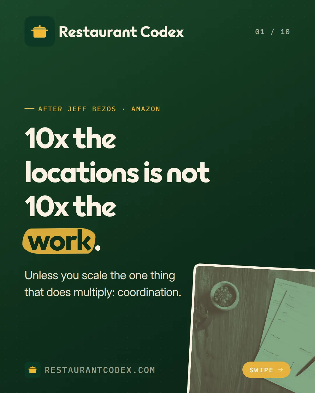 10x locations is not 10x the work.