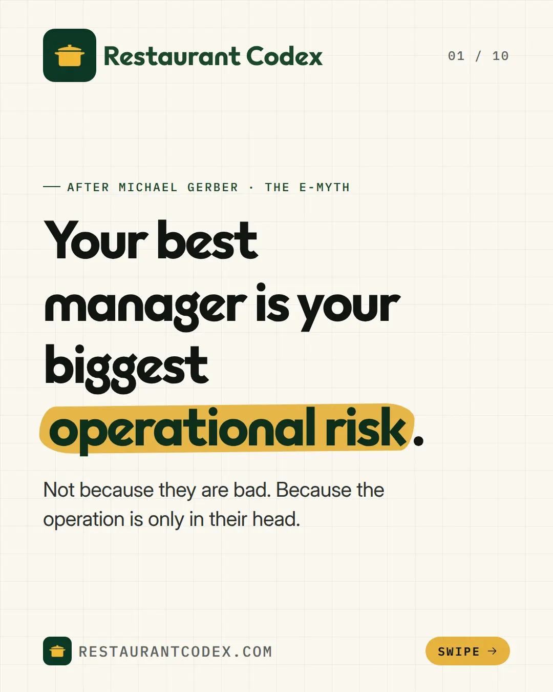 Your best manager is your biggest operational risk.