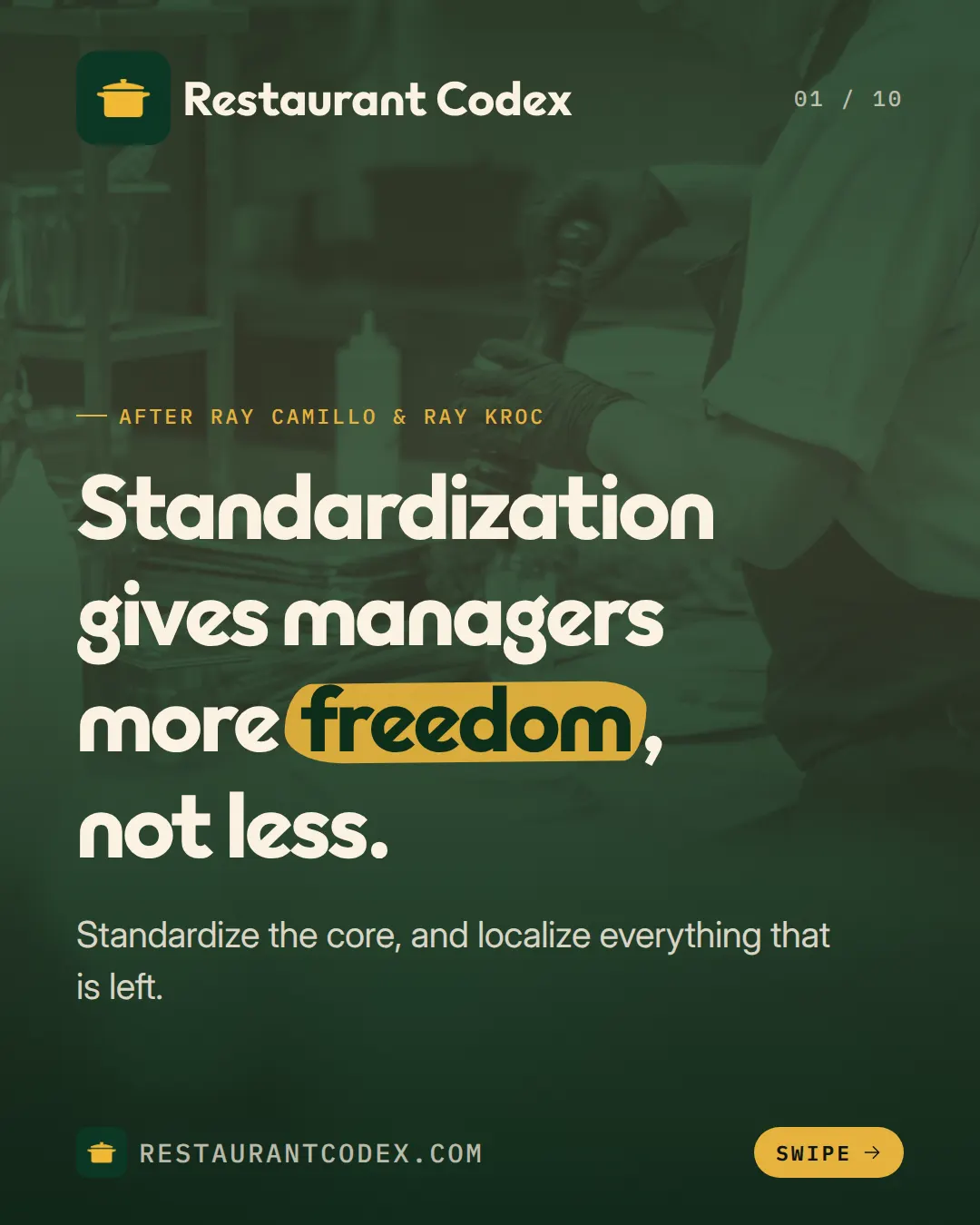 Standardization gives managers more freedom, not less.