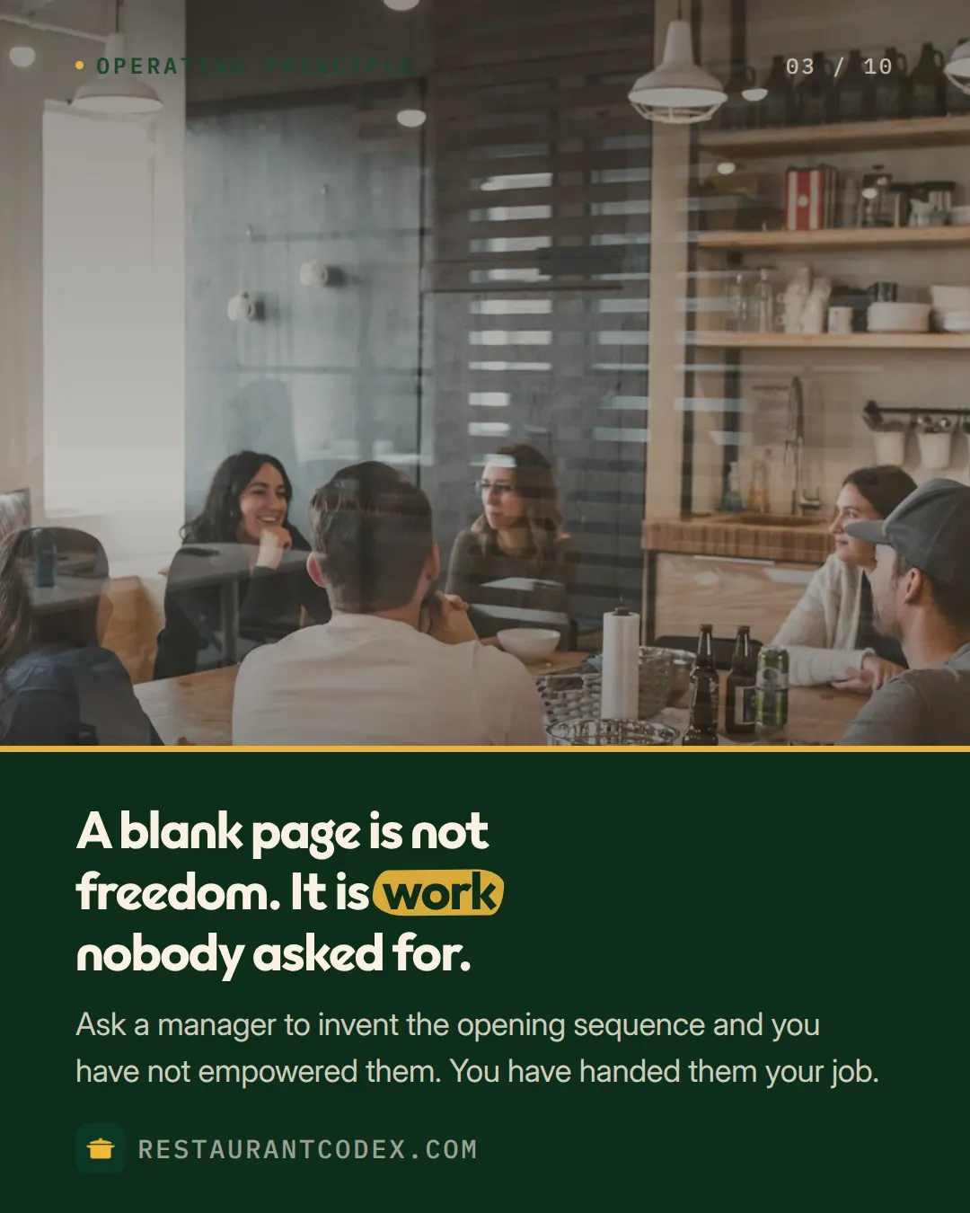 A blank page is not freedom. It is work nobody asked for.