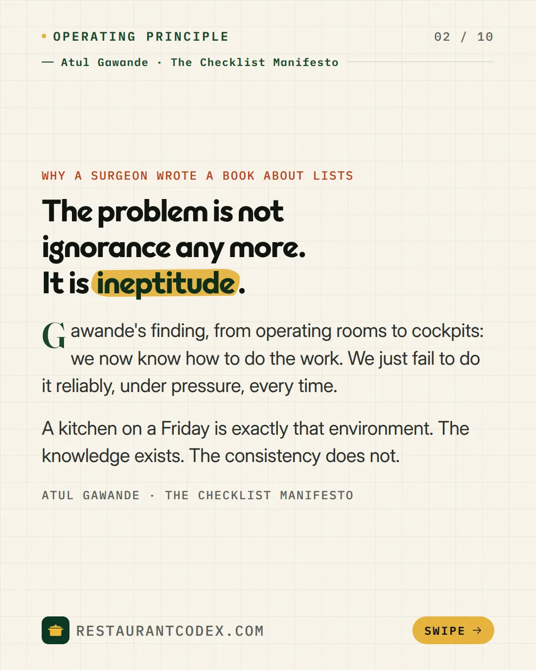 The problem is not ignorance any more. It is ineptitude.