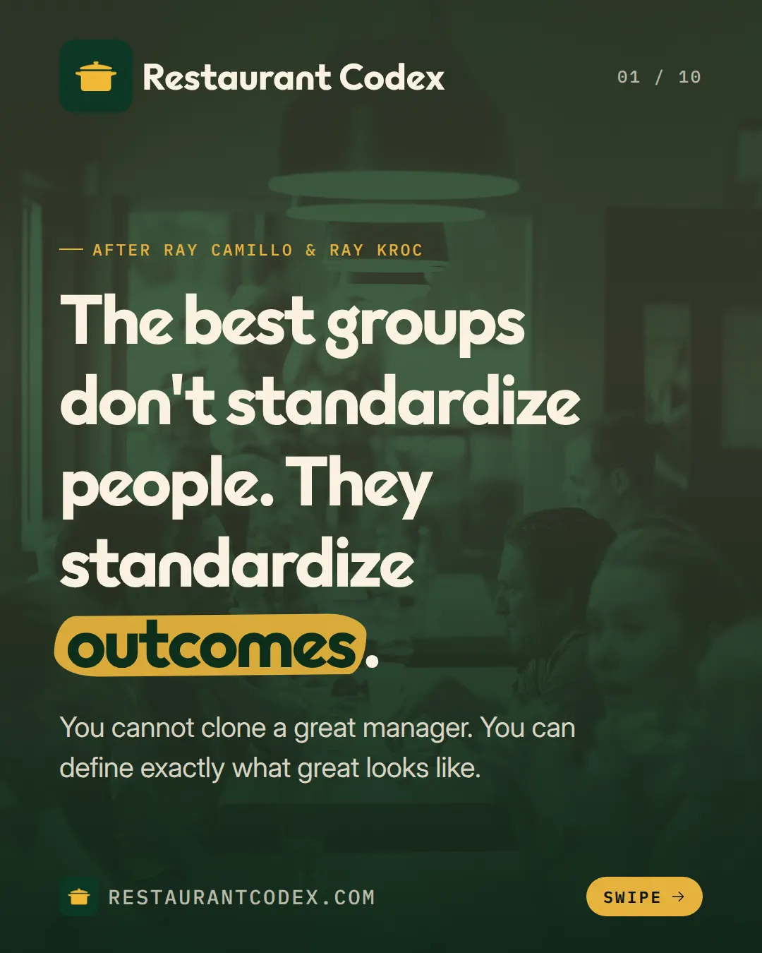 The best groups don't standardize people. They standardize outcomes.