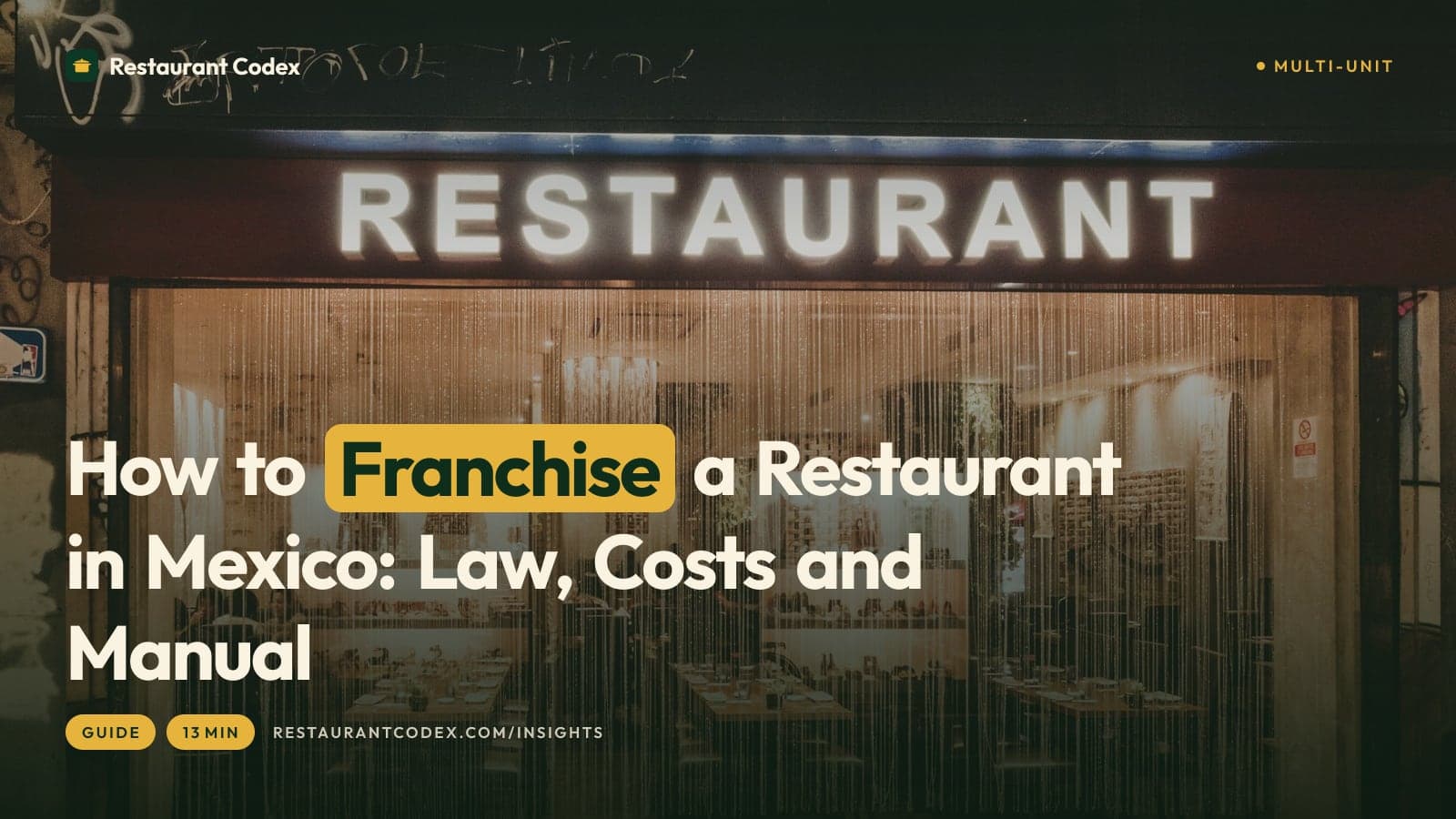 How to Franchise a Restaurant in Mexico: Law, Costs and Manual