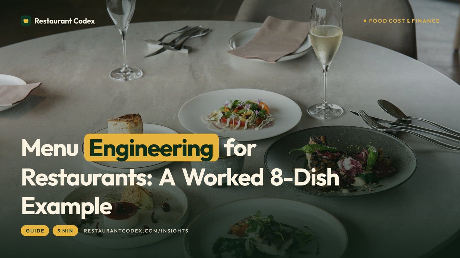 Menu Engineering for Restaurants: A Worked 8-Dish Example