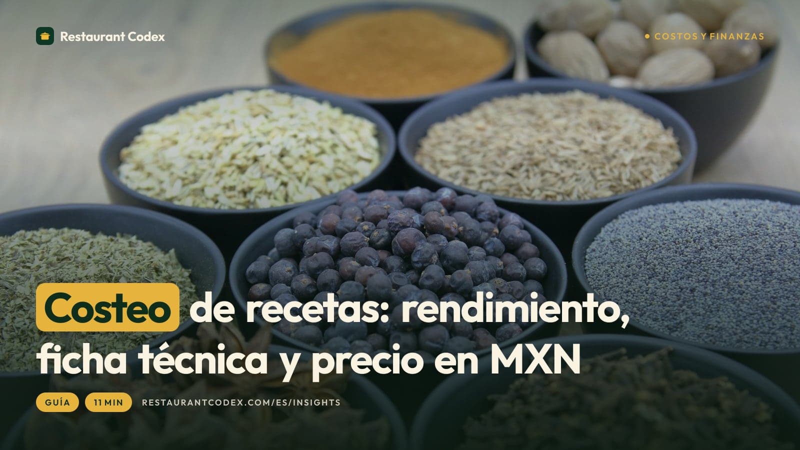 Costeo de recetas: rendimiento, ficha técnica y precio en MXN