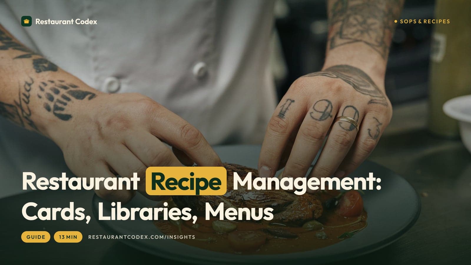 Restaurant Recipe Management: Cards, Libraries, Menus