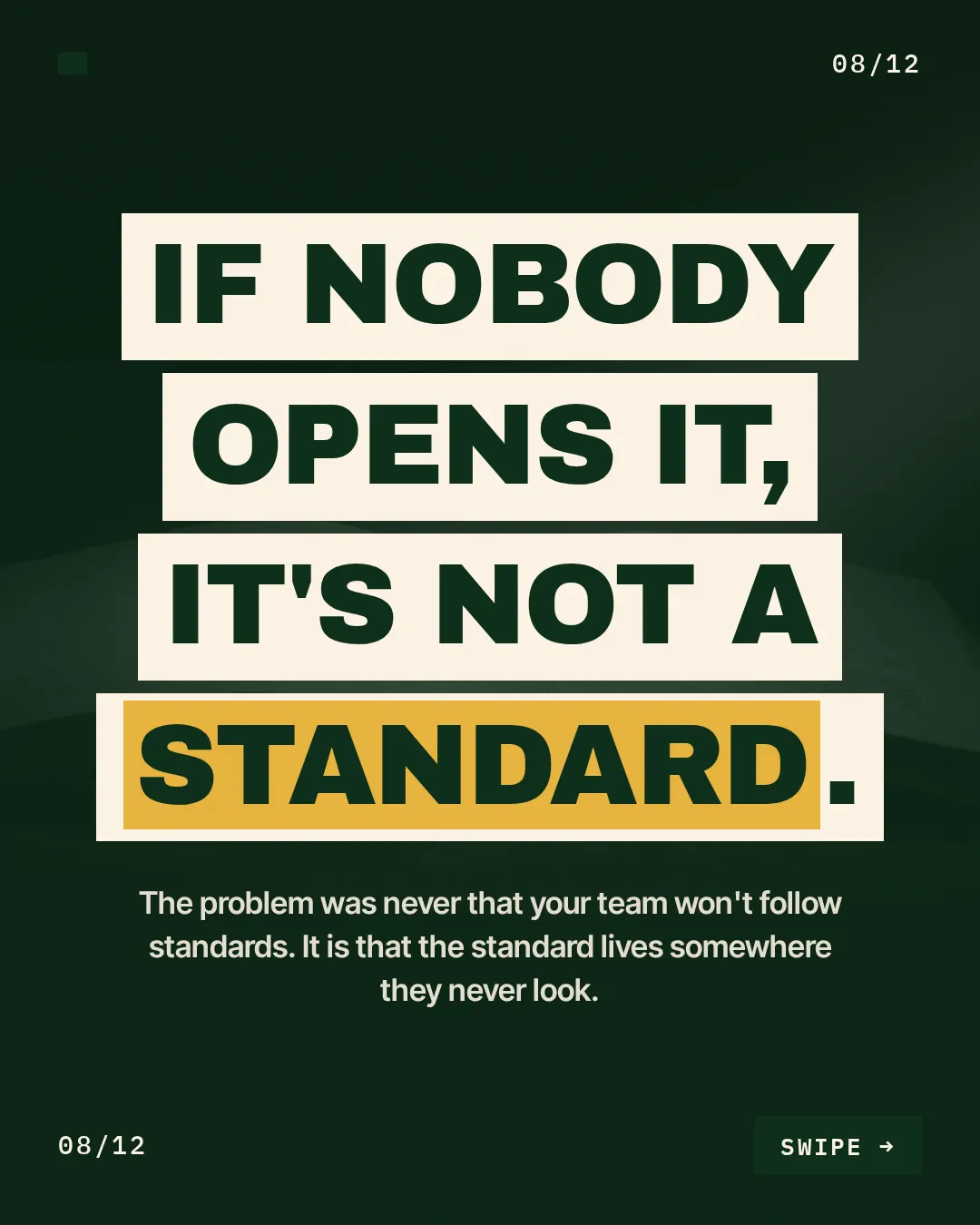 If nobody opens it, it is not a standard.