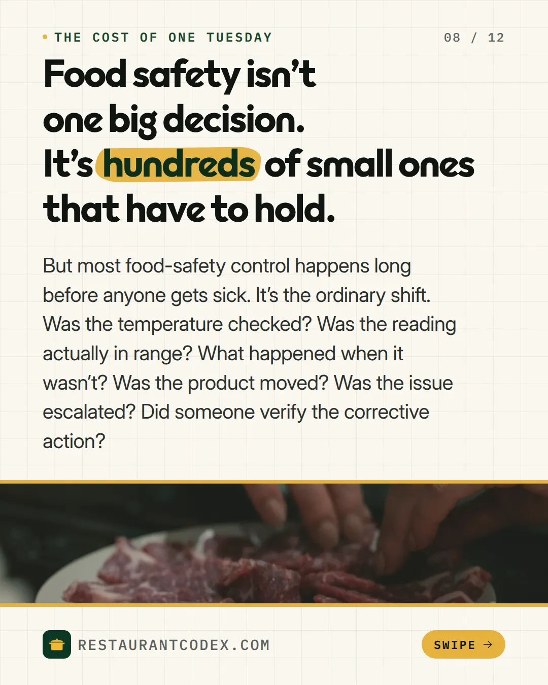Food safety isn't one big decision.